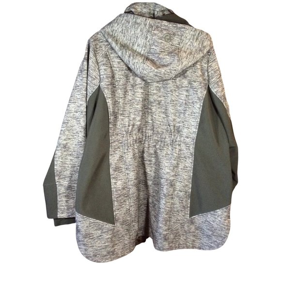 Ladies Grey/Black Fleece Lined Jacket w/ Removable Hood - Picture 2 of 2